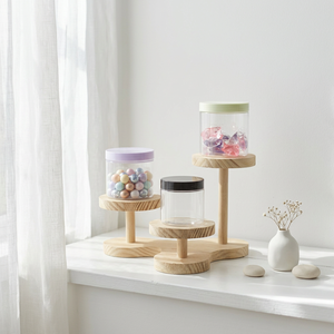 PET Plastic Cosmetic <b>Jars</b> with Macaron Color Screw Lids | Wide Mouth Refillable Clear Container Pots for Body Butter, Cream - Product Image 3