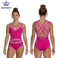 Justaucorps de gymnastique personnalisé rouge et noir dégradé avec strass étincelants, sans manches, pour l'entraînement, avec logo personnalisé