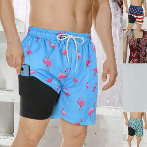 Nouveaux shorts de plage pour hommes en taille plus, imprimés en 3D, décontractés, avec motif de dessin animé, shorts de surf, taille mi-haute, en toile, avec cordon de serrage - Product Image 3