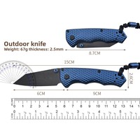 Couteau pliant de poche ambidextre pour l'extérieur, lame en acier inoxydable, manche en aluminium, couteau utilitaire miniature portable pour le camping, OEM en gros