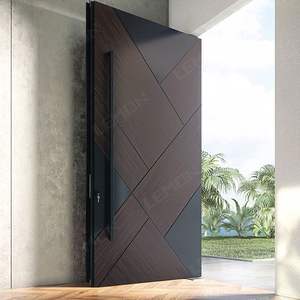 Современная роскошная входная дверь с деревянным зерном Дубай вилла защищенная алюминиевая Поворотная Передняя качели открытый стиль - Product Image 3