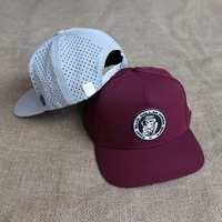 Casquettes Snapback 5 Panneaux en Nylon pour Hommes, avec Logo en Patch de Caoutchouc Personnalisé, pour Sports de Plein Air, Visière Plate, Ripstop, Imperméables, Perforations Laser