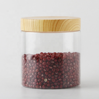 Pot de rangement rond en plastique vide haute capacité avec couvercle imitation bambou pour masque capillaire et lotion corporelle