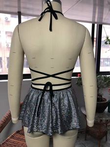 2023 Neuankömmling Damen New Metallic Badeanzug Mädchen Shiny Tong Tummy Control <span class=keywords><strong>Bikini</strong></span> Silber Pailletten Bade bekleidung 3PCS Anzug - Product Image 4