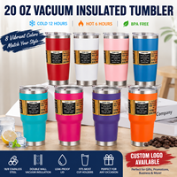 Gobelet isotherme portable en acier inoxydable de 20 oz, carré, moderne, durable, avec logo personnalisé, écologique, pour boissons chaudes/froides