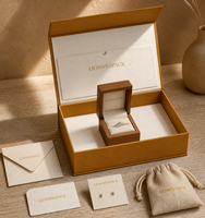 Boîte à bijoux personnalisée Lionwrapack en coffret, boîte à bagues en bois, emballage cadeau, pochette, enveloppe, carte, boîte en papier FSC pour l'emballage