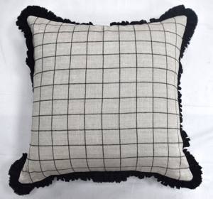 Nouvelles housses de coussin décoratives écologiques 100% coton pour la maison et l'hôtel avec motif uni et techniques de fronces - Product Image 1