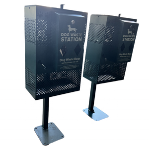 Cubo de basura compacto para mascotas al aire libre Combo dispensador de bolsas de caca de perro y cubo de basura con letrero reflectante 240L de capacidad tamaño personalizable - Product Image 1