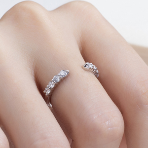 Messi Jewelry MSR-2074 PT950 Lab Grown <b>Diamond</b> Round Shape <b>Ring</b> For Women - Product Image 4