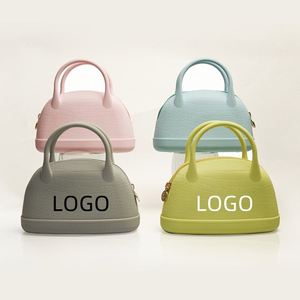 Fashion Customized Silicone Travel Makeup Brushes Pouch <b>Bag</b> With Zipper and Convenient Handle Support Custom Logo - Product Image 1