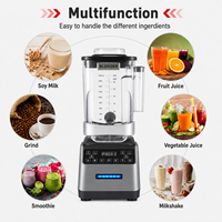 Mixeur Commercial Électrique Robuste 2200W Haute Vitesse pour Smoothies, 5+ Vitesses, Grande Capacité, Moteur en Cuivre Pur, Glace Pilée