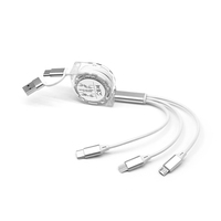 Câble USB 5 en 1 personnalisé avec logo d'usine, portable, 1 m, rétractable, USB C, pour la charge et le transfert de données, idéal pour les cadeaux promotionnels d'entreprise