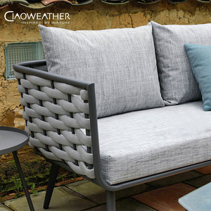 Muebles de exterior de lujo Aluminio Patio Jardín <span class=keywords><strong>Playa</strong></span> Conjunto de sofá al aire libre Marco de aluminio Cuerda Juego de sofá de jardín - Product Image 6