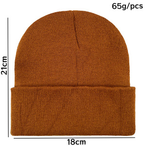 Bonnet tricoté unisexe de couleur unie, chaud et coupe-vent, avec bord roulé, pour adultes, en laine anti-boulochage, idéal pour l'hiver - Product Image 5