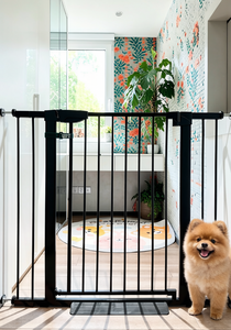 Barrière <span class=keywords><strong>de</strong></span> sécurité pliable moderne et durable en fer pour chiens avec double verrouillage pour escaliers - Barrière sécurisée pour animaux <span class=keywords><strong>de</strong></span> compagnie - Product Image 4