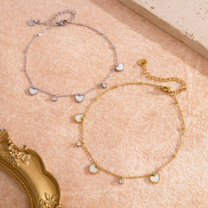 New 18K vàng mạ thép không gỉ Vòng đeo tay cho phụ nữ mẹ của trái tim ngọc trai không phai thời trang Zircon đồ trang sức quà tặng cho phụ nữ - Product Image 5