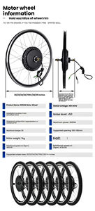 Kit de modification de véhicule électrique WoWei pour <span class=keywords><strong>roue</strong></span> arrière de vélo électrique 2000W, moteur à moyeu sans balais 48V/60V, batterie au lithium, LED, alliage - Product Image 4