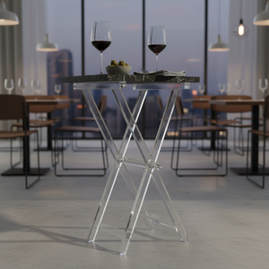 Support de plateau géométrique moderne en plexiglas Royal Family, capacité 20 kg, 37x28x59 cm, à poser au sol, toutes saisons, pour la maison et les restaurants - Product Image 3