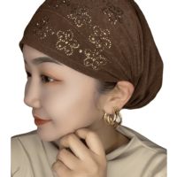 Gorro de quimioterapia de acrílico con nudo trenzado para mujeres musulmanas, gorro para cáncer, turbante, pañuelo, gorro indio, gorro tipo beanie, transpirable y ecológico