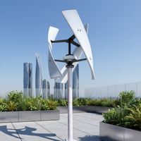 Éolienne à axe vertical (VAWT) - 1KW 2KW 12V 24V 48V Conception silencieuse pour la maison, les toits et les zones urbaines