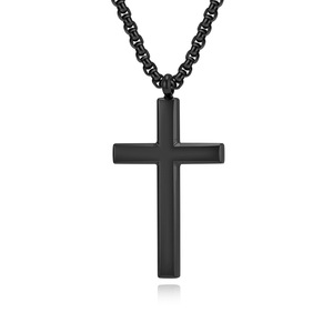 Minimalist unisex <b>titanium</b> steel smooth cross pendant, colorfast necklace, Dongguan <b>titanium</b> steel jewelry. - Product Image 5