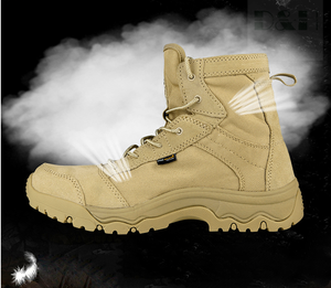 Bottes tactiques à coupe haute pour hommes Trekking résistant Style extérieur Maille EVA imperméable avec fermeture à lacets pour l'été et l'hiver - Product Image 1