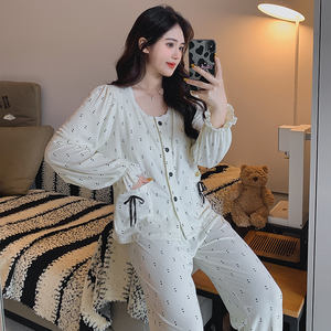 Pyjama d'automne en modal pour <span class=keywords><strong>femme</strong></span> avec coussinets de poitrine - Motif dessin animé mignon et de grande valeur - Product Image 3