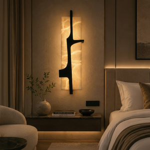 Modern Alabaster LED <b>Wall</b> Sculpture <b>Dimmable</b> Warm White Minimalist Sconce for Hotel Restaurant Bedroom Baptism Birthday - Product Image 1