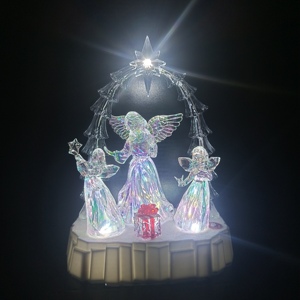 Statue de la Sainte Famille en acrylique transparent personnalisée de 11 pouces, illuminée, décoration de table religieuse - Product Image 1