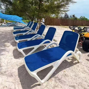 Chaises longues de plage pliables de luxe en Teslin pour l'extérieur, vente en gros d'usine, légères avec parasols - Product Image 3