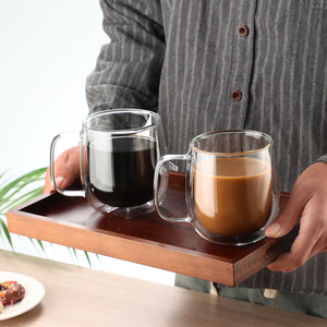 Verres à boire par sublimation tasses à café tasse à café avec poignée <span class=keywords><strong>verre</strong></span> transparent à <span class=keywords><strong>double</strong></span> <span class=keywords><strong>paroi</strong></span> nouveau produit <span class=keywords><strong>250</strong></span> <span class=keywords><strong>ml</strong></span> 350 <span class=keywords><strong>ml</strong></span> tasses faites à la main - Product Image 4