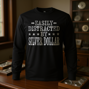 Camiseta de manga larga con estampado de Silver Dollar, fácilmente te desprende la atención, regalo para coleccionistas - Product Image 3