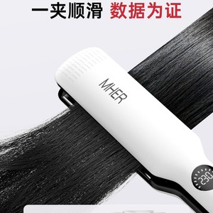 Plancha de pelo Mher con revestimiento cerámico, temperatura ajustable, pantalla LCD, doble uso para cabello seco y mojado - Product Image 4
