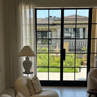 Ventana Abatible de Vidrio Curvo de Aleación de Aluminio, Ventana Francesa Retro, Ventanas Arqueadas y Elegantes para Apartamentos