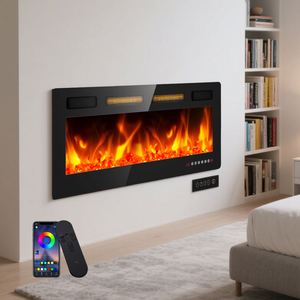 Linternas de <span class=keywords><strong>chimenea</strong></span> <span class=keywords><strong>LED</strong></span> lineales de llama de cristal y registro de 8cm ultrafinas de 60 ", Metal eléctrico de 1500W PARA USO HOTELERO - Product Image 1