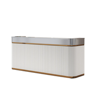 Comptoir de réception moderne laqué blanc durable avec bar d'entreprise et comptoirs de caisse pour hôtel, salle de sport, hôpital