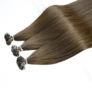 Vierge russe kératine couleur chocolat Extensions de cheveux Remy Double dessiné U pointe plate I pointe Extension de cheveux