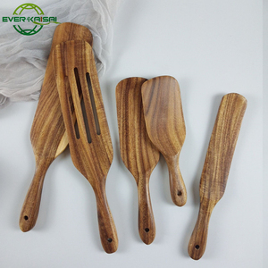 Set Spatula Kayu, Peralatan Dapur Jati Alami, Set Peralatan Masak Kayu Tidak Lengket Tahan Panas, Set Spatula Semprot - Product Image 1