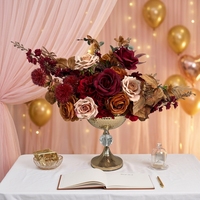 Bouquets de roses artificielles en soie, réutilisables, pour décoration de table, décoration intérieure et centres de table de mariage, en boules