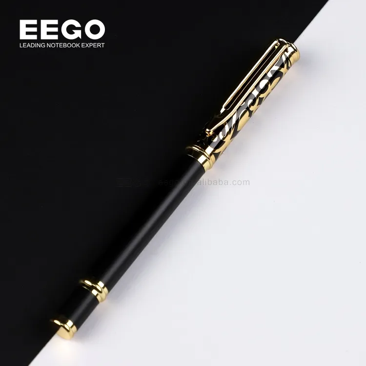 Stylo à bille en métal de haute qualité personnalisé et de qualité supérieure à offrir stylos gel de marque noire avec logo personnalisé