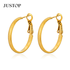 Trendy <b>Hook</b> Hoop <b>Earrings</b> 18K Gold Plated Stainless Steel Waterproof Hypoallergenic Women's Fashion Jewelry - Product Image 6