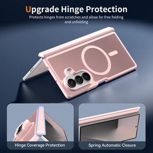 Étui de luxe pliable magnétique pour téléphone <span class=keywords><strong>portable</strong></span> Samsung Z Fold 7 8 avec protection de charnière, coque personnalisée pour femmes et jeunes filles - Product Image 2