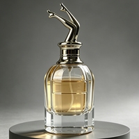 Flacon de parfum de luxe en verre avec capuchon sculpté en métal unique, flacon de parfum vide, sérigraphie, marquage à chaud, emballage personnalisé