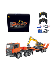 Camion de transport électrique 1:18 pour enfants, semi-remorque à plateau, tracteur, camion d'ingénierie, excavatrice, nouvelle voiture RC Huina 1319 à neuf canaux