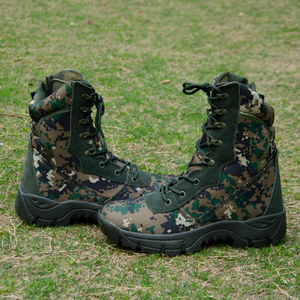 <span class=keywords><strong>Bottes</strong></span> de combat américaines standard DMS, <span class=keywords><strong>bottes</strong></span> tactiques de jungle - Cuir de vachette et PU, motif forêt numérique, pour usage extérieur - Product Image 4