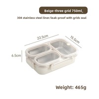 TIANXING Boîte à déjeuner rectangulaire portable étanche 750ml-1600ml en acier inoxydable Bento pour enfants travailleurs