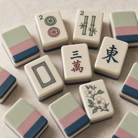 Fournitures de Mahjong Personnalisées Écologiques – Mahjong de Luxe en Plastique 144/160/166 Tuiles – Set de Voyage Grand Mahjong Américain à Motifs Floraux