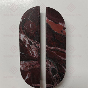 Lüks ev dekorasyonu kırmızı mermer canmarble topuzlar ve doğal taş çeker yatak odası kapısı topuzlar mermer mutfak dolap kulpu çeker - Product Image 3