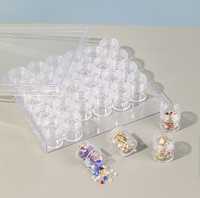Boîte empilable pour petits objets, boîtier organiseur portable de rangement pour perles à ongles, boîte de rangement à paillettes, hx017