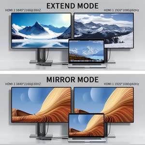 Adaptateur USB 3.0 vers HDMI double GIQ Carte graphique vidéo universelle USB vers HDM I Splitter Extender Compatible avec <span class=keywords><strong>MacOS</strong></span> Windows - Product Image 5